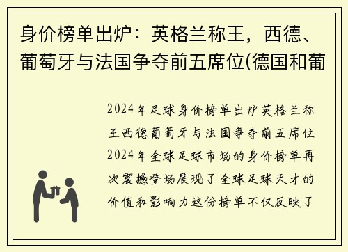 身价榜单出炉：英格兰称王，西德、葡萄牙与法国争夺前五席位(德国和葡萄牙身价)